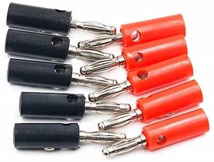 ERHIndia 10 Pairs Audio Speaker Wire Cable Banana Plugs Screw Type Connectors 4mm Audio Speaker Wire Cable Banana Plugs Wire Connector