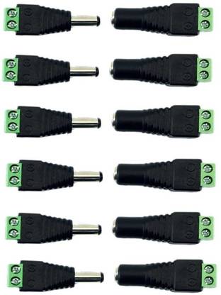 ATEKT DC Power Male & Female Jack Terminal DC Connectors(6 Male + 6 Female) 12V DC MALE TO FEMALE Power Plug Wire Connector