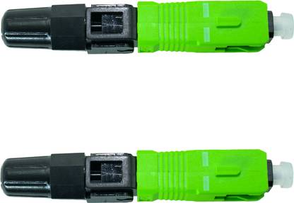 Ovicart Green Ftth SC APC Covered Wire Fiber Optic Connector (Pack of 2) (Green, Black) SC APC Wire Connector