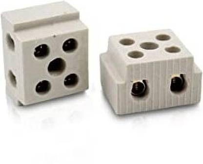 GLOBOMOTIVE 15 A 230 V High Temperature Connectors for Electric Wire Cable, 2 Way Porcelain Ceramics Terminal Blocks Wire Connector