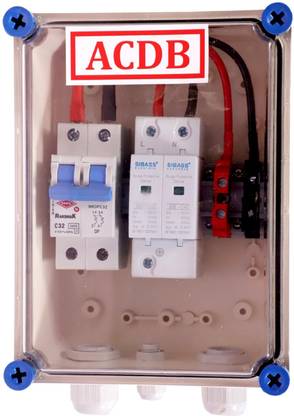 SUNXO SOLAR ACDB Single Phase 32 A MCB, 320 V SPD 1-5 KW Solar AC Distribution Box AC Distribution Box Single Phase Solar Wire Connector