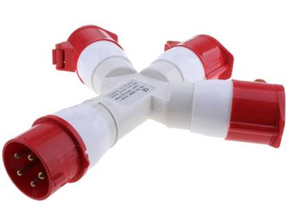 V-YAN |380V 16Amp 5Pin Industrial Site Plug Socket 3 Way Splitter Waterproof Plug and Socket Set 3 Phase 380A 5 Pin Wire Connector