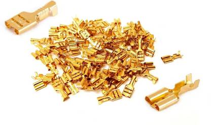 Aameria 6mm Electrical Cable Jointer(Golden) Thimmble Lugs Terminal Hardend Connector Thimmble Wire Connector
