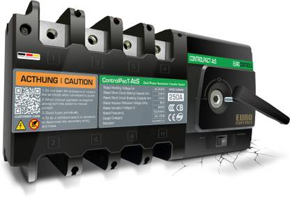 Euro Controls ControlPacT ATS 4 POLE 250A Heavy Duty Auto Transfer Switch Dual Source - Motorized switching - Control signal - Busbar Wire Connector