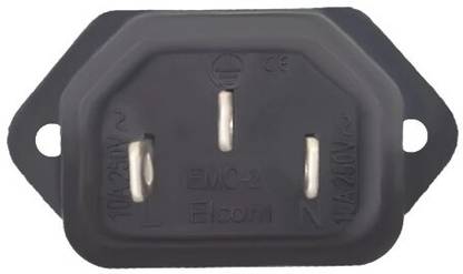 iBAT SOLUTIONS 3 PCS EMI-21 POWER CONNECTOR MALE WITH FUSE HOLDER ELCOM 10A 250V EMI21 CONNECTOR Wire Connector