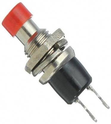 circuitcomponents Push Button SPST Reset Red Steel Switch Momentary Push Button TYPE A Wire Connector