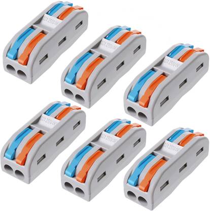 Besillia Quick Connectors for Wire - Electrical Connectors (6pcs, 1 to 1 inline, Multi) Lever Wire Connector