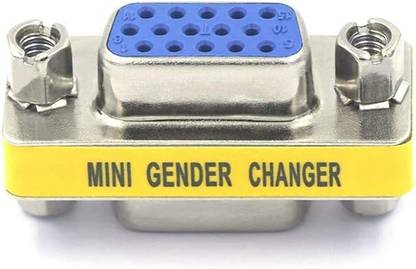 TAAPSEE 1 Pack VGA Female to Female Adapter SVGA Coupler HD15 Mini Gender Changer VGA Cable Extender Wire Connector