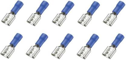 ERHIndia 10 Pcs Female Insulated Spade Wire FDD2-250 6.3mm Blue Female Insulated Spade Wire Crimp Connectors Wire Connector
