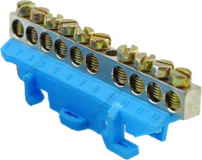 STERLECT 13-WAY NEUTRAL-LINK Wire Connection Screw Terminal Strip Brass Terminal pvc base 13 Way Neutral Wire Connector