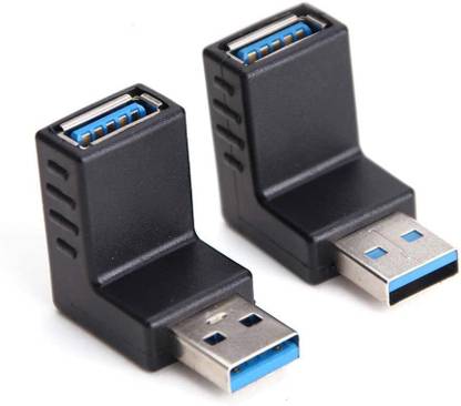 fdealz 2 Pieces of USB 3.0 Adapter 90 Degree Male to Female Combo Vertical Up and Down USB 3.0 up 90 Angle Adapter Plug Converter Wire Connector