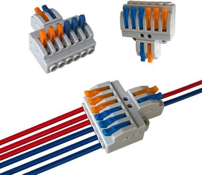 SK Electroncs 12 Pcs/ 2 in 6 out Push-in Lock Wire Connector Wires Size 0.08-4.0sqmm 28-12AWG Universal Electric Wire Connectors, Lever Wire Nut Connectors, Wire Connector