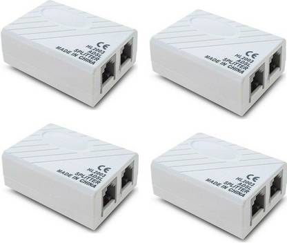 HLSP ADSL/DSL Splitter/Filter for Landline Telephone, Modem, Broadband -RJ11 Two pin Female to Female socket Splitter/Lan Adapter/ Wire Connector