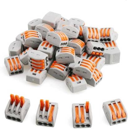 INDRAVA PCT-213 3 Port Wire Connector Terminal Block Push Butt Joint Cable Connector Wire Connector