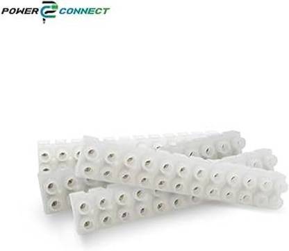 POWER CONNECT PVC Terminal Connector Strip 12 ways - Dual Row Electric Barrier (Pack of 3) Strip Screw Terminal Blocks for Electrical Control Wire Terminal Connecting Wire Connector