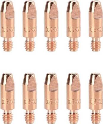 MBI MIG Welding Torch Contact Tip, Mig Welder 10-Pack,Copper, (M6*28 * 0.8) Multipurpose Wire Connector