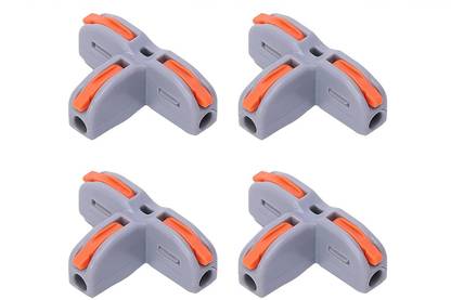 MERKEL 4 pcs / T-Type Push-in Fast Wire Connector Universal Terminal For 0.08 - 4mm² Wires Locking Wire Connector