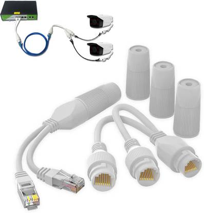 Mak World Ethernet Splitter, PoE Combiner Splitter Adapter, Run 2 IP Cameras on 1 Cable POE for IP Camera Wire Connector