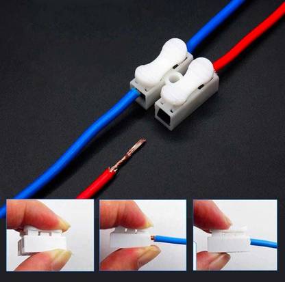 AQBP Cable Connectors 2 Pins Electrical Push Type Cable Connectors Splice Lock Wire Push Type Wire Connector