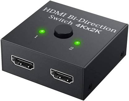 xenee HDMI Switch Splitter, 2 Port Bi-Directional Manual HDMI Switch 2 in 1 Out or 1 in 2 Out Splitter Supports 4K 2K 3D Full HD 1080p - 1 Year Warranty Wire Connector