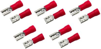 ERHIndia 10 Pcs Female Insulated Spade Wire FDD1-250 Female Insulated Spade Wire Crimp Connectors Wire Connector
