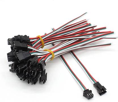 SK Electronics 20Pairs 3PIN Plug Male to Female with 150mm Electric Wire Connector Adapter Strip LED connector Wire Connector