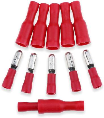 JUKR 20 Male + 20 Female Electronic Electrical Solderable Insulated Cable Terminal Bullet Connector Wire Connector