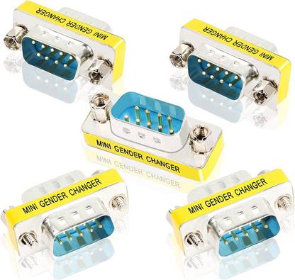 fdealz DB9 9 Pin RS-232 Serial Connector DB9 Male to Male Cable Coupler Adapter ( DB9 Male / Male ) Wire Connector