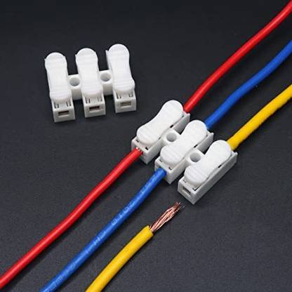 INDRAVA Press and Push Wire Joint Connector. No Welding No Screw Terminal.10 Pcs QUICK LOCK CABLE WIRE CONNECTOR FOR BOTH CURRANT AC /DC Wire Connector