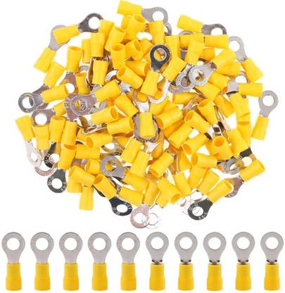 SK Electronics 30 Pcs 4-6 SQMM Insulated Ring Type Terminals, Battery Cable Ends, Copper Wire Lug, Electrical Wire Crimp Connectors Wire Connector
