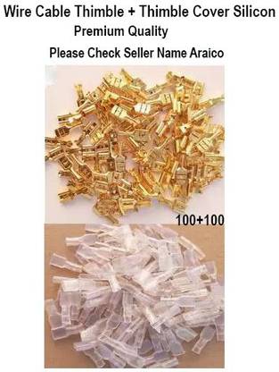 Sastaacha Electrical Wire Cable Thimble + Thimble Cover Lugs Crimp Thimble 200+200 Pcs safety connector Wire Connector