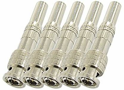 Mak World Metal Video BNC Male to RF RG59 Coaxial Cable Spring Connector 10 Pcs Pack BNC Connector Wire Connector