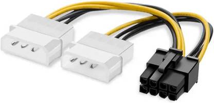 Paruht 8 Pin PCI Express to Dual 4 Pin Molex LP4, 2 x Molex 4 Pin to 8-Pin PCI Express LP4 Splitter Connector Wire Connector