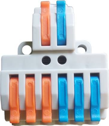 SK Electroncs 8 Pcs/ 2 in 6 out Push-in Lock Wire Connector Wires Size 0.08-4.0sqmm 28-12AWG Universal Electric Wire Connectors, Lever Wire Nut Connectors, Wire Connector