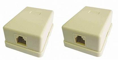 Linketel 2 Pcs Single Port Telephone Junction Surface Rosette Mount Modular Jack Block Box (Pack of 2) Telephone Rosette Box Wire Connector