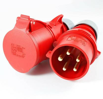 VIBERRY 63A 5PIN STRAIGHT TYPE PLUG + SOCKET IP65 ( HEAVY DUTY ) INDUSTRIAL HEAVY DUTY Wire Connector