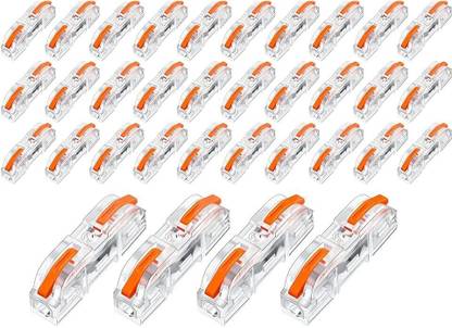 HASTHIP 34pcs Transparent Cable Connectors Kit, Wire Connector Kit, SPL-1 Clamp SPL-1 Clamp with Control Lever, Cable Conductor Clamp, Quick & Freely Assemble Wire Connector