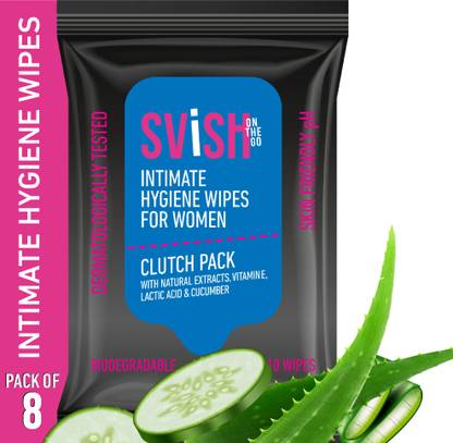 SVISH Intimate Hygiene Wipes For Women | pH Balanced, Skin Friendly Intimate Wipes