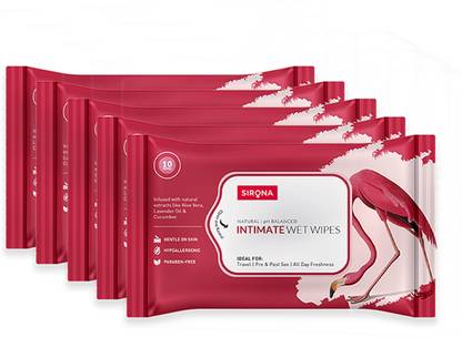 SIRONA Intimate Wet Wipes (50 Wipes - 5 Pack) Intimate Wipes