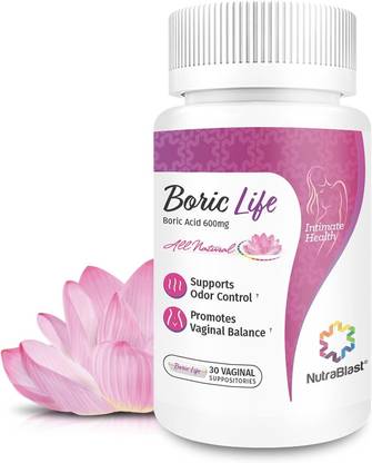 NutraBlast Boric Acid Vaginal Suppositories Intimate Foam