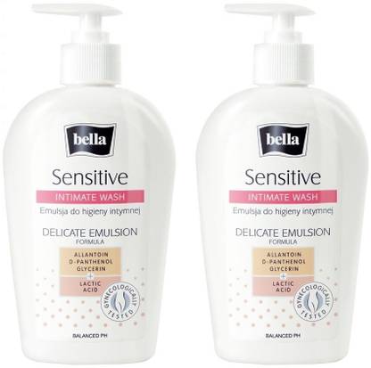 Bella Sensitive Intimate Wash Delicate Emulsion,300 Ml x pack of 2 Intimate Wash