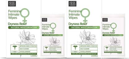 SheNeed Feminine Intimate Wipes Biodegradable Pack Of 2 Intimate Wipes