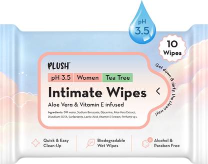 PLUSH Intimate Play Wipes for Women- Tea Tree Intimate Wipes