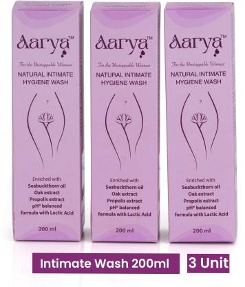 AARYA Natural Intimate Hygiene Wash for Women, Ph Balanced Formula with Lactic Acid Intimate Wash