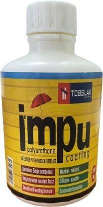 Tobslak IMPU Polyurethane PU Wood Polish UV Resistance | PU Clear Gloss | Finish | Varnish. For Interior and Exterior wood. PACK - 250 ML Clear Gloss Wood Varnish