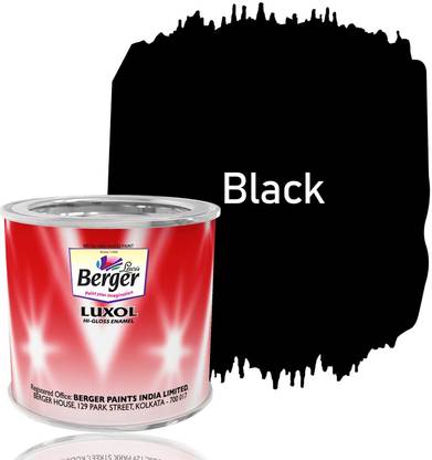 Berger Luxol Hi Gloss Metal & Wood Paint BLACK 200 ML For Wooden and Metal surfaces Wood Varnish
