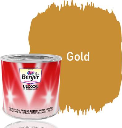 Berger Luxol Hi Gloss Metal & Wood Paint GOLD 200 ML For Wooden and Metal surfaces Wood Varnish