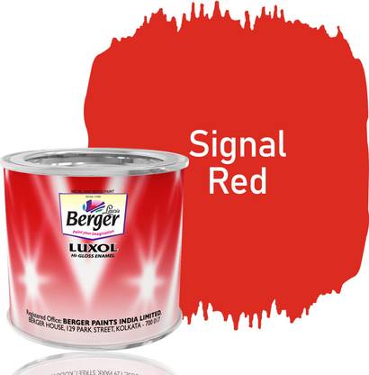 Berger Luxol Hi Gloss Metal & Wood Paint SIGNAL RED 200 ML For Wooden and Metal surface Wood Varnish
