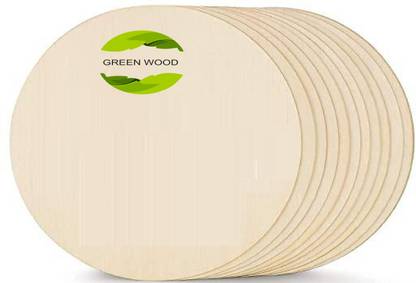 Green Wood 3.5MM Round Circle Pine MDF Board sheet 4X4 Inch 15 pcs Pine Wood Veneer