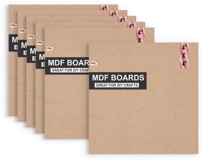 Variety Canvas SQUARE Mdf Board 4 x 4 for Art & Craft [6] Ash Japanese Wood Veneer
